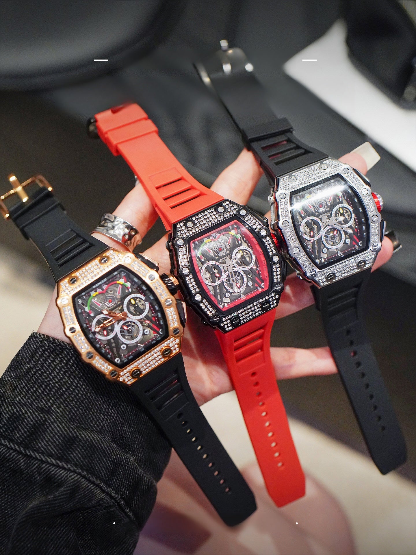 Richard barrel-shaped large dial 2026 new watch women's virtue genuine autumn and winter trend red couple men's watch.