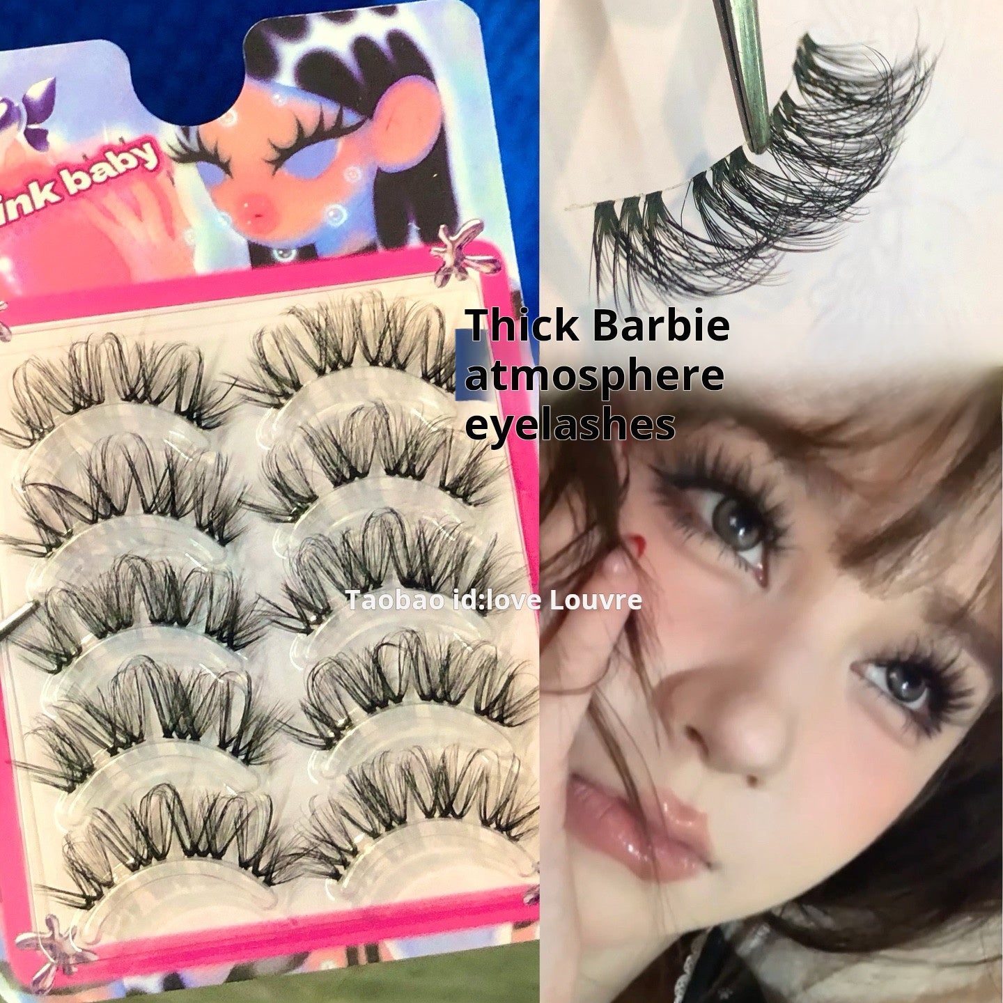 4D Wild Heavy Makeup and Thick Eyelashes! European and American atmosphere, wild false eyelashes, segmented curls, Asian sense of the whole piece.