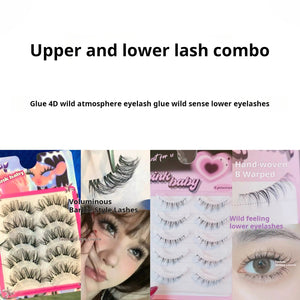 4D Wild Heavy Makeup and Thick Eyelashes! European and American atmosphere, wild false eyelashes, segmented curls, Asian sense of the whole piece.