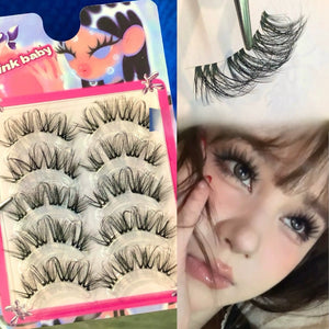 4D Wild Heavy Makeup and Thick Eyelashes! European and American atmosphere, wild false eyelashes, segmented curls, Asian sense of the whole piece.