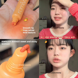 South Korea's new color sweet glutinous mango is hugely white! Romand 05 Yunsoft matte lip mud is white and bright orange.