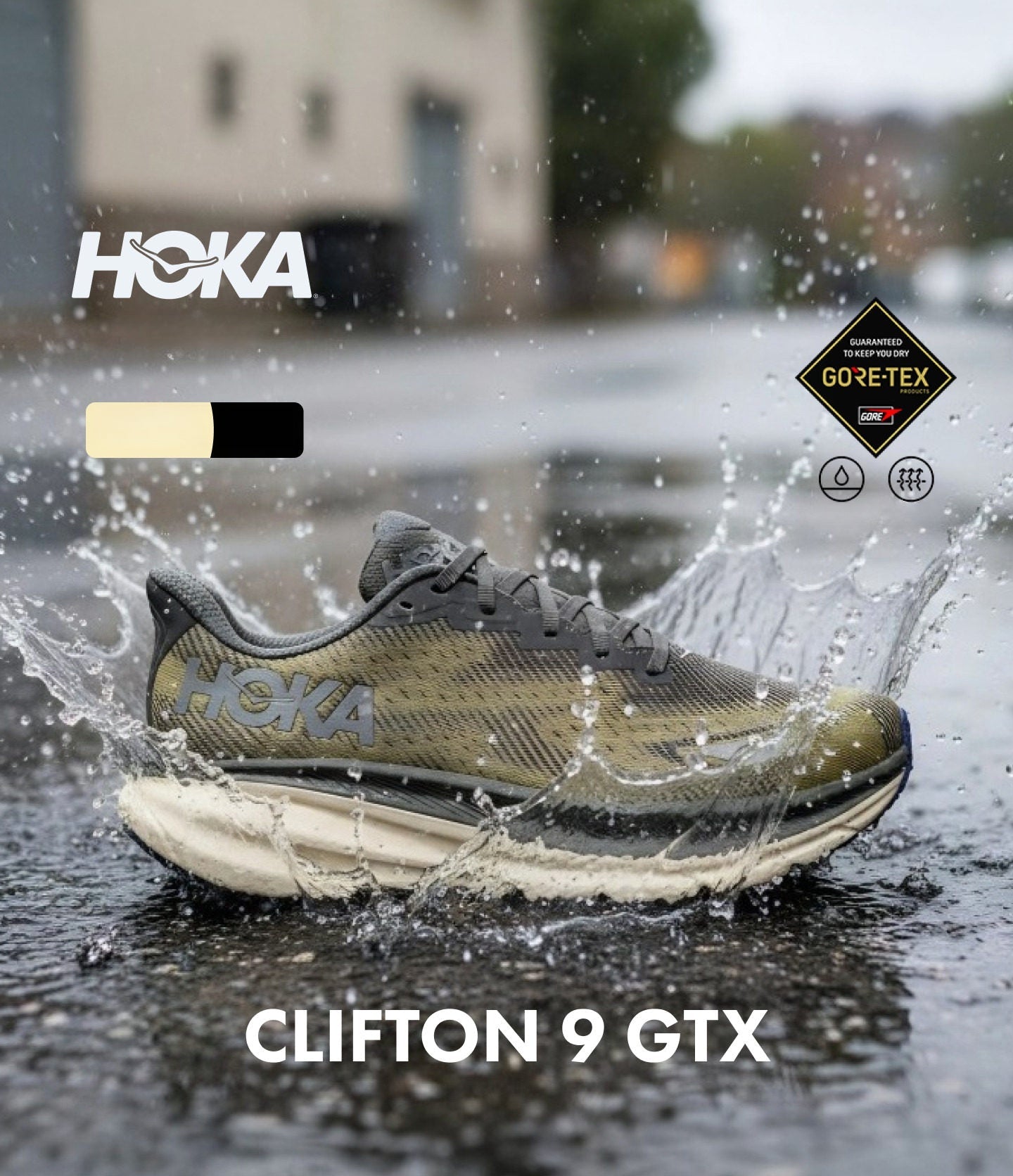 حذاء جري Hoka Clifton 9 GTX مقاوم للماء