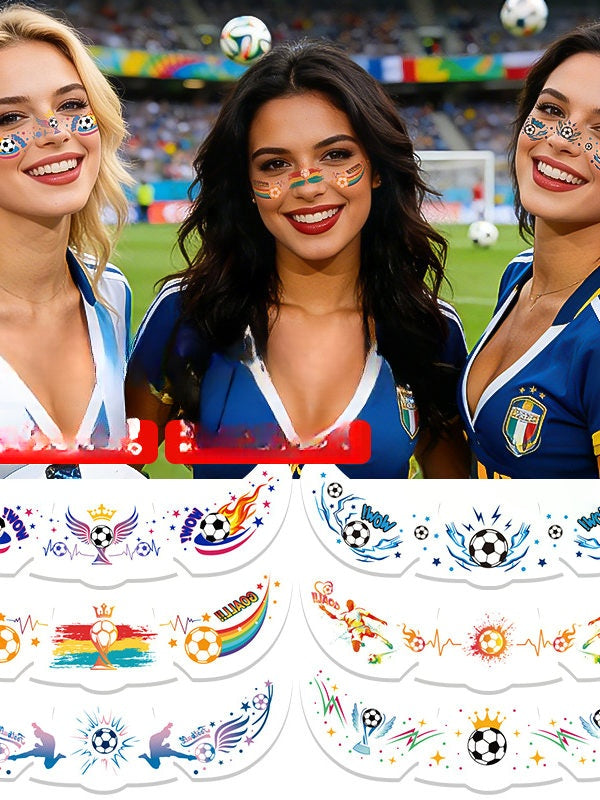 ملصقات وجه مؤقتة بتصميمات Football ومونديال احترافية