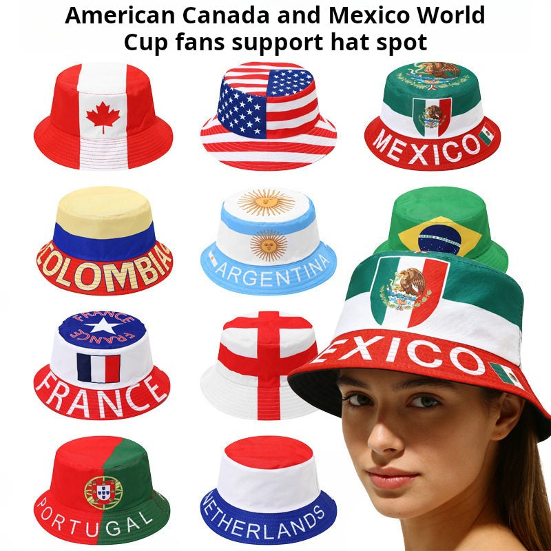 قبعة Bucket Hat بتصميم أعلام الدول لمشجعي كأس العالم