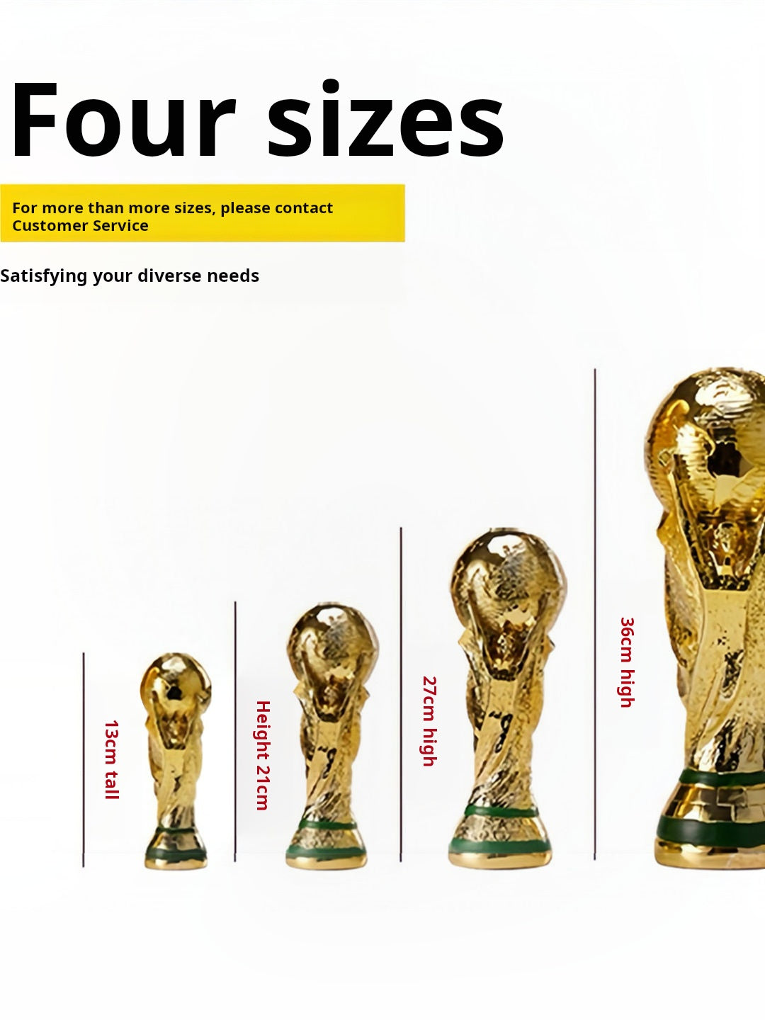 مجسم كأس العالم FIFA بطلاء ذهبي لامع وفخامة التصميم