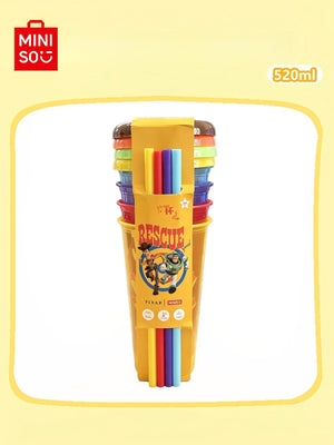 MINISO Disney Toy Story Series Straw Cups, Plastic Cups, Portable Cups, 4-Piece Summer Set