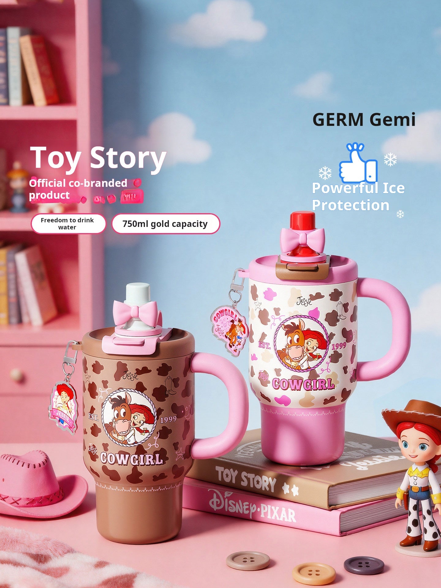 أصلي 100% كوب GERM حافظ للبرودة والحرارة Toy Story بسعة 750ml