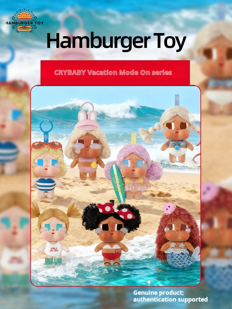 أصلي 100% ميدالية CRYBABY Vacation Mode On من POP MART