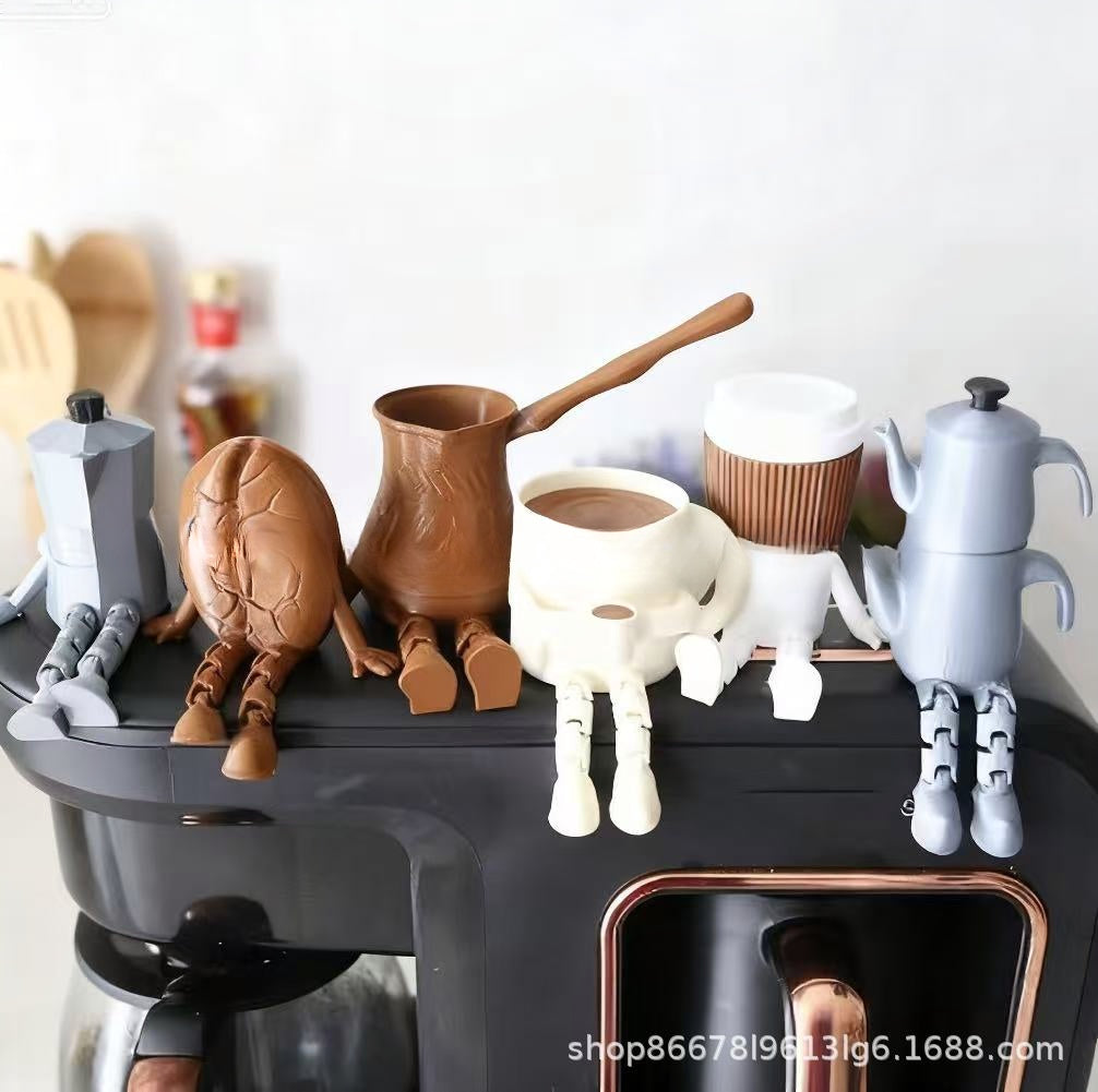 دمى ركن القهوة اللطيفة بأرجل متدلية Coffee Decor