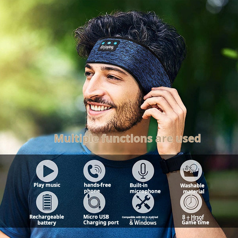 رباط رأس ذكي بسماعات لاسلكية للنوم والرياضة Bluetooth