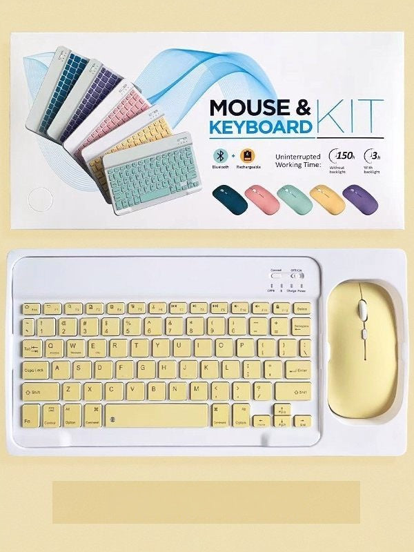 طقم Mouse & Keyboard Kit لاسلكي Bluetooth ملون