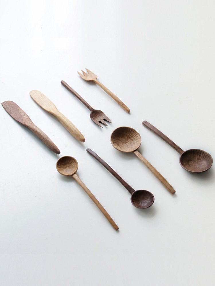 طقم أدوات مائدة Wooden Cutlery خشبية فاخرة - رفعة