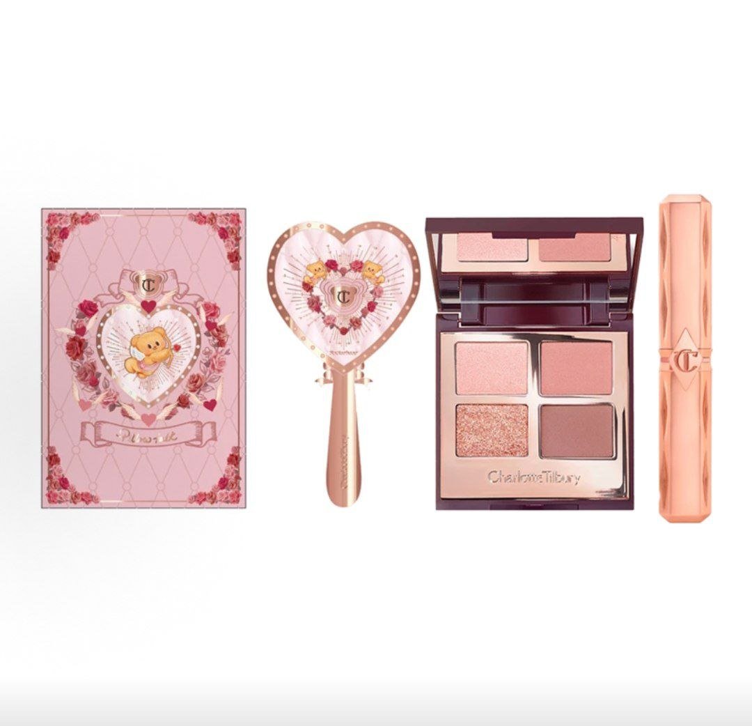 طقم مكياج Charlotte Tilbury Pillow Talk مع مرآة وقلوس 152 - رفعة