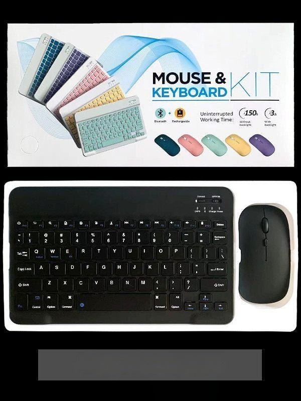 طقم Mouse & Keyboard Kit لاسلكي Bluetooth ملون - رفعة