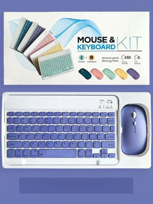 طقم Mouse & Keyboard Kit لاسلكي Bluetooth ملون - رفعة