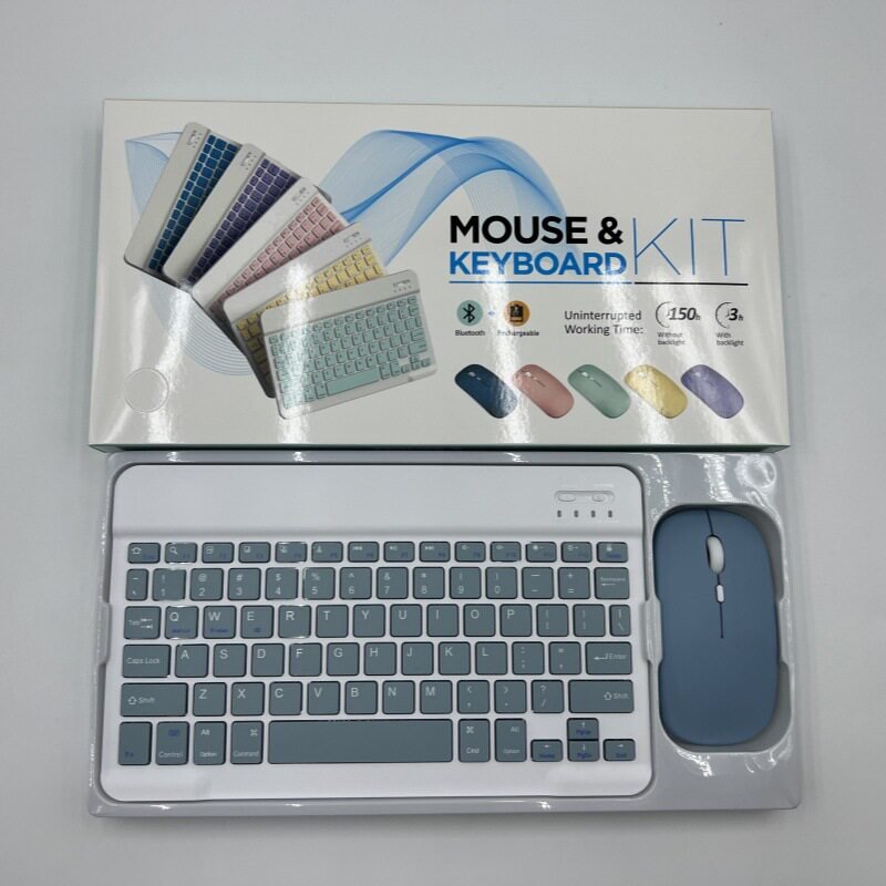 طقم Mouse & Keyboard Kit لاسلكي Bluetooth ملون - رفعة