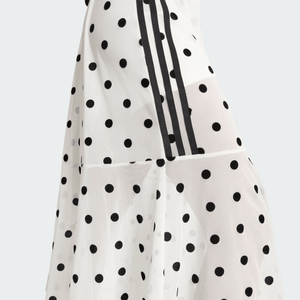 تنورة Adidas بنقشة Polka Dot أبيض وأسود نسائية - رفعة