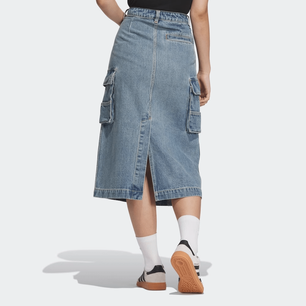 تنورة جينز adidas نسائية كارغو أزرق - رفعة