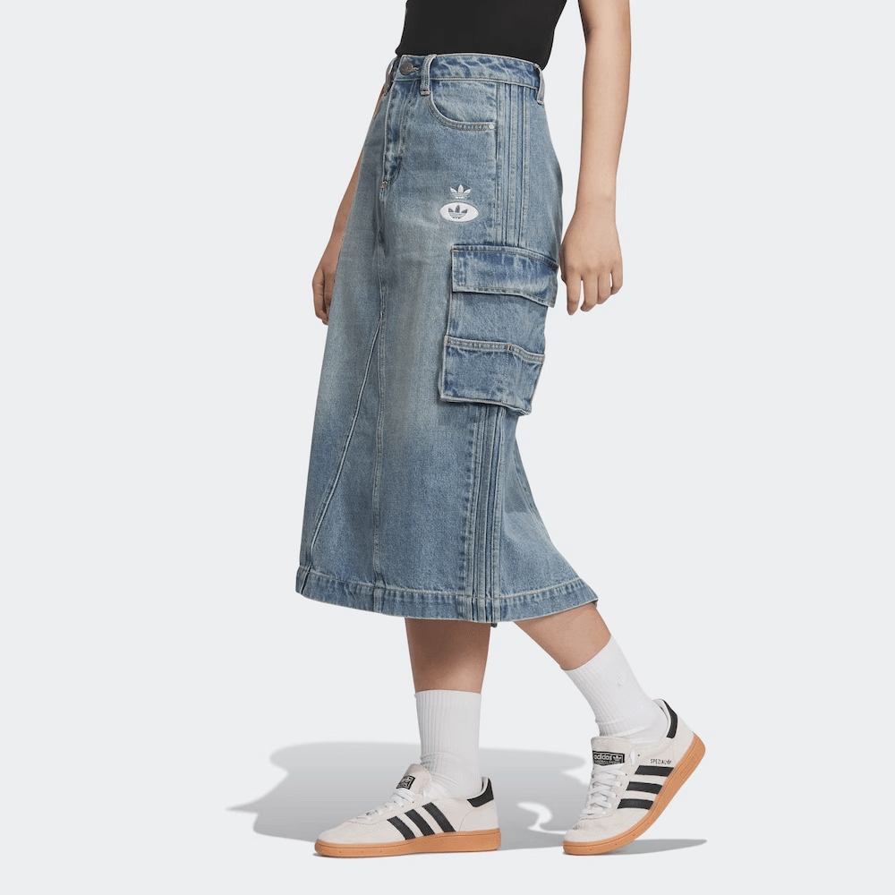 تنورة جينز adidas نسائية كارغو أزرق - رفعة