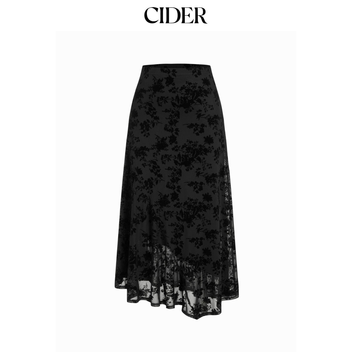 تنورة نسائية من CIDER بقماش شبك وطبقات ونقشة زهور