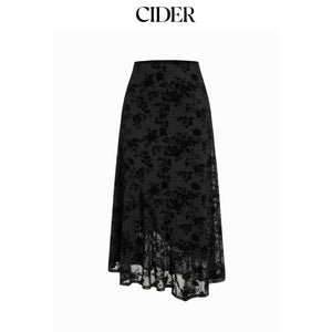 تنورة نسائية من CIDER بقماش شبك وطبقات ونقشة زهور