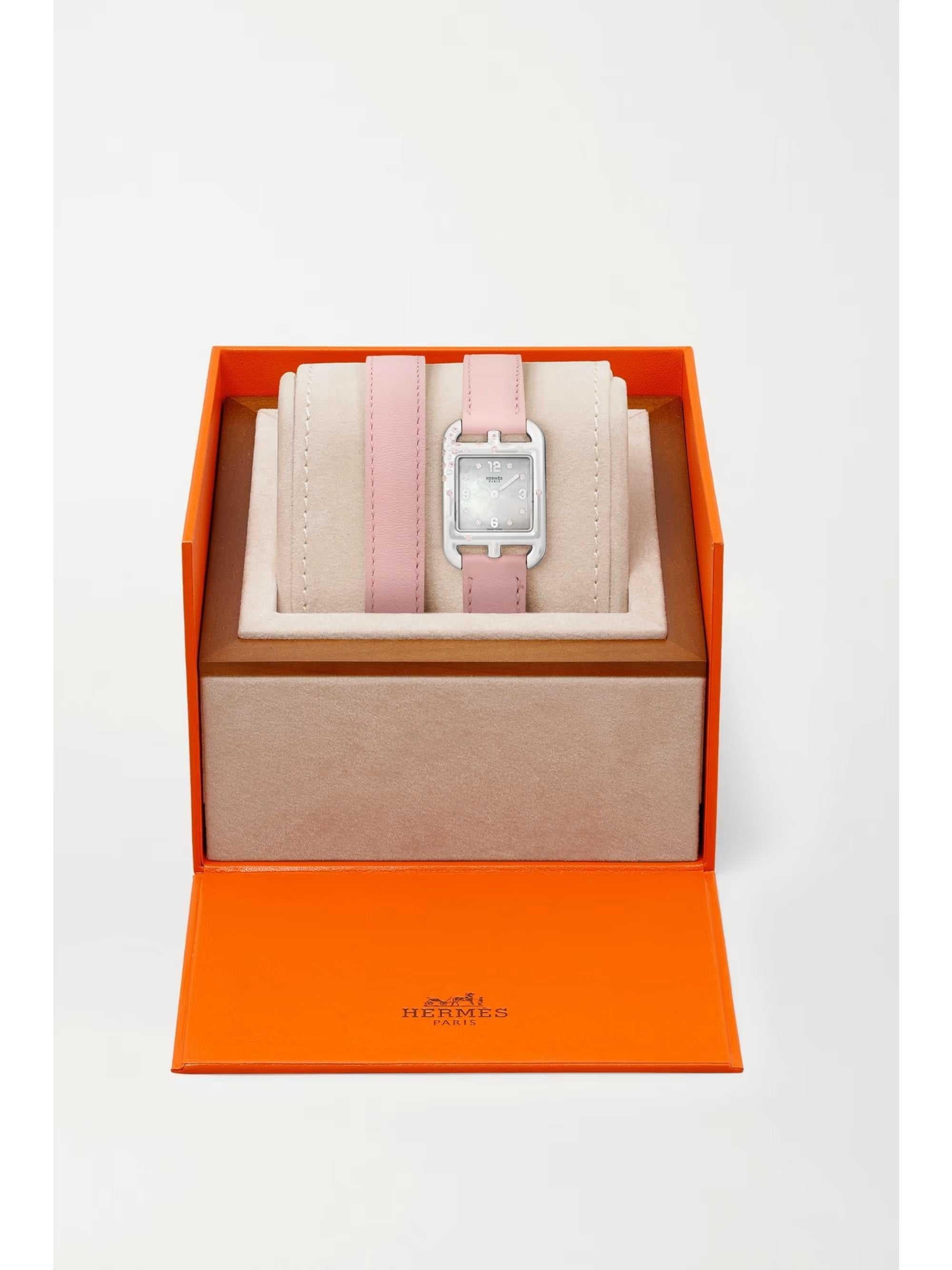 Hermes Cape Cod watch | ساعة هيرميس كيب كود بجلد الكرز الوردي 🍒✨.
