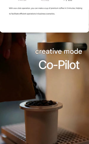 A barista pouring coffee beans into the machine showcasing the creative Co-Pilot mode on the xBloom automatic pour-over brewer.
اكس بلوم ستوديو
اكسبلوم ستوديو 
