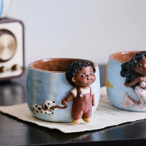 Yifang black coffee cup cute صناعة يدوية.